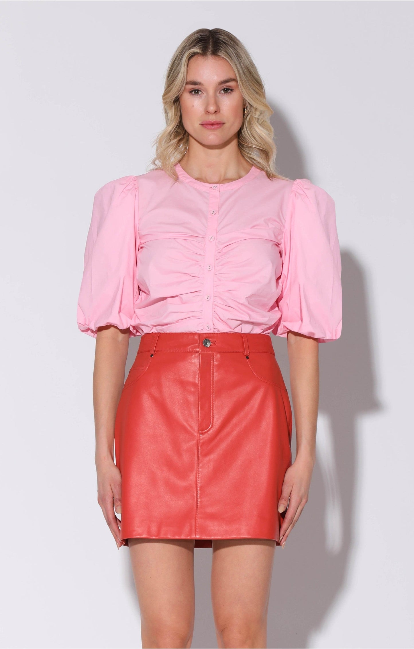 Alicia Skirt, Salmon - Leather by Walter Baker