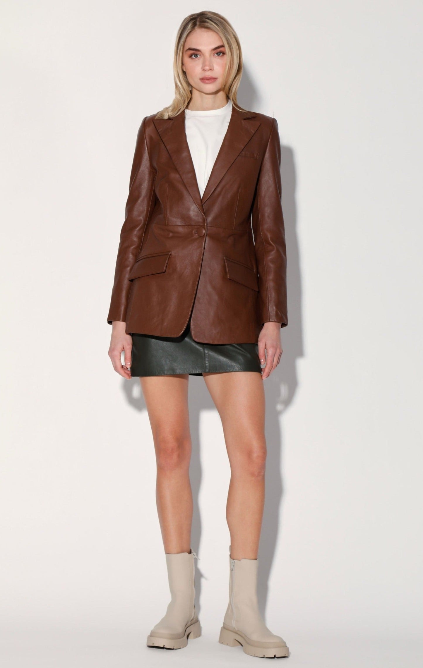 Mia Blazer, Walnut - Leather by Walter Baker