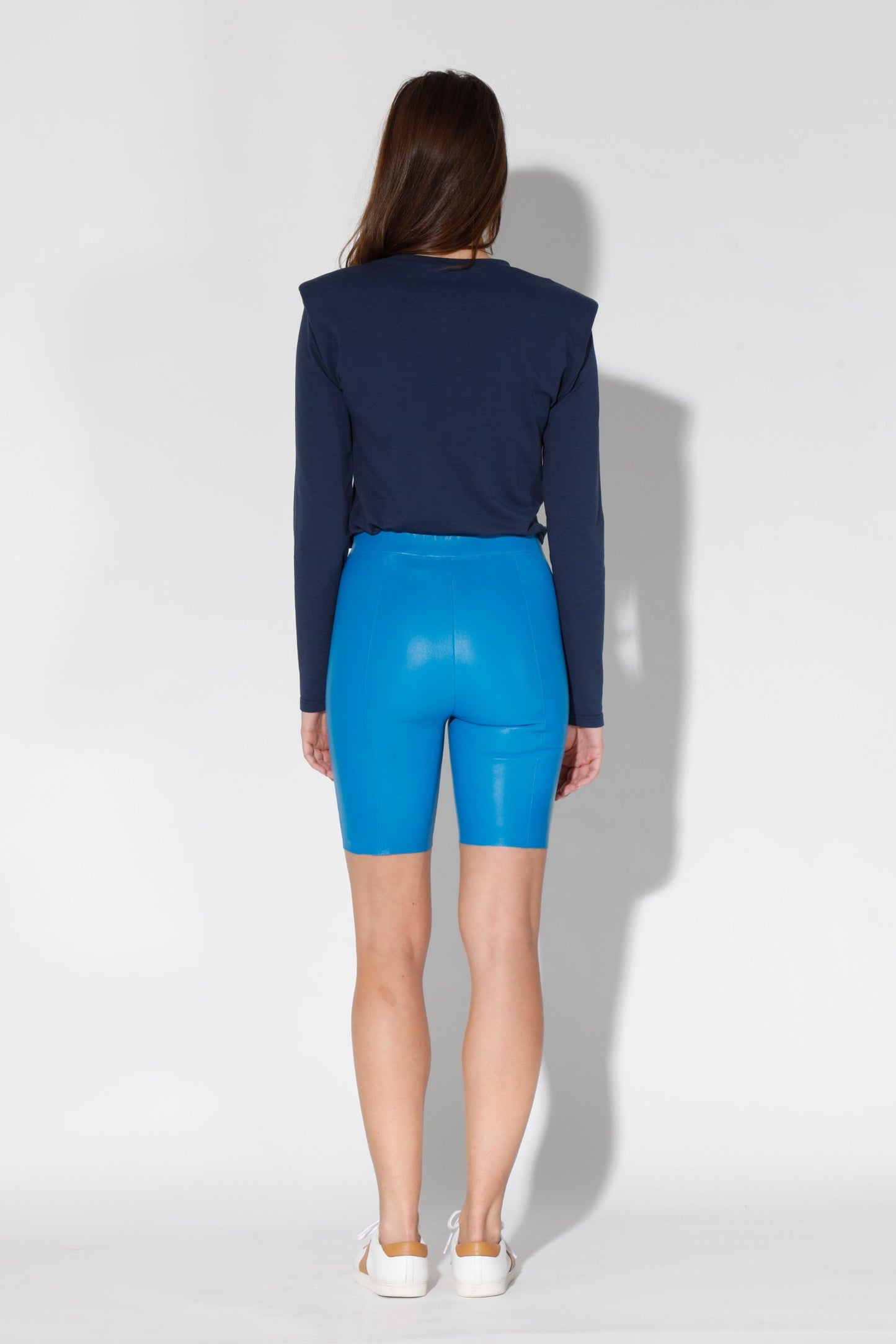 Monique Short, Bright Blue - Stretch Leather by Walter Baker