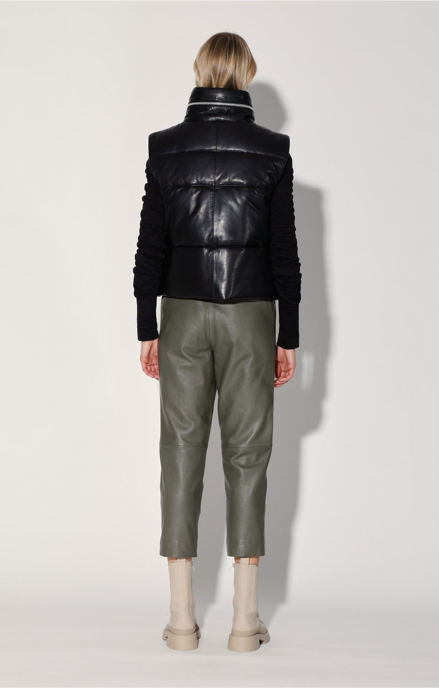 Landon Vest, Black - Puffer Leather by Walter Baker