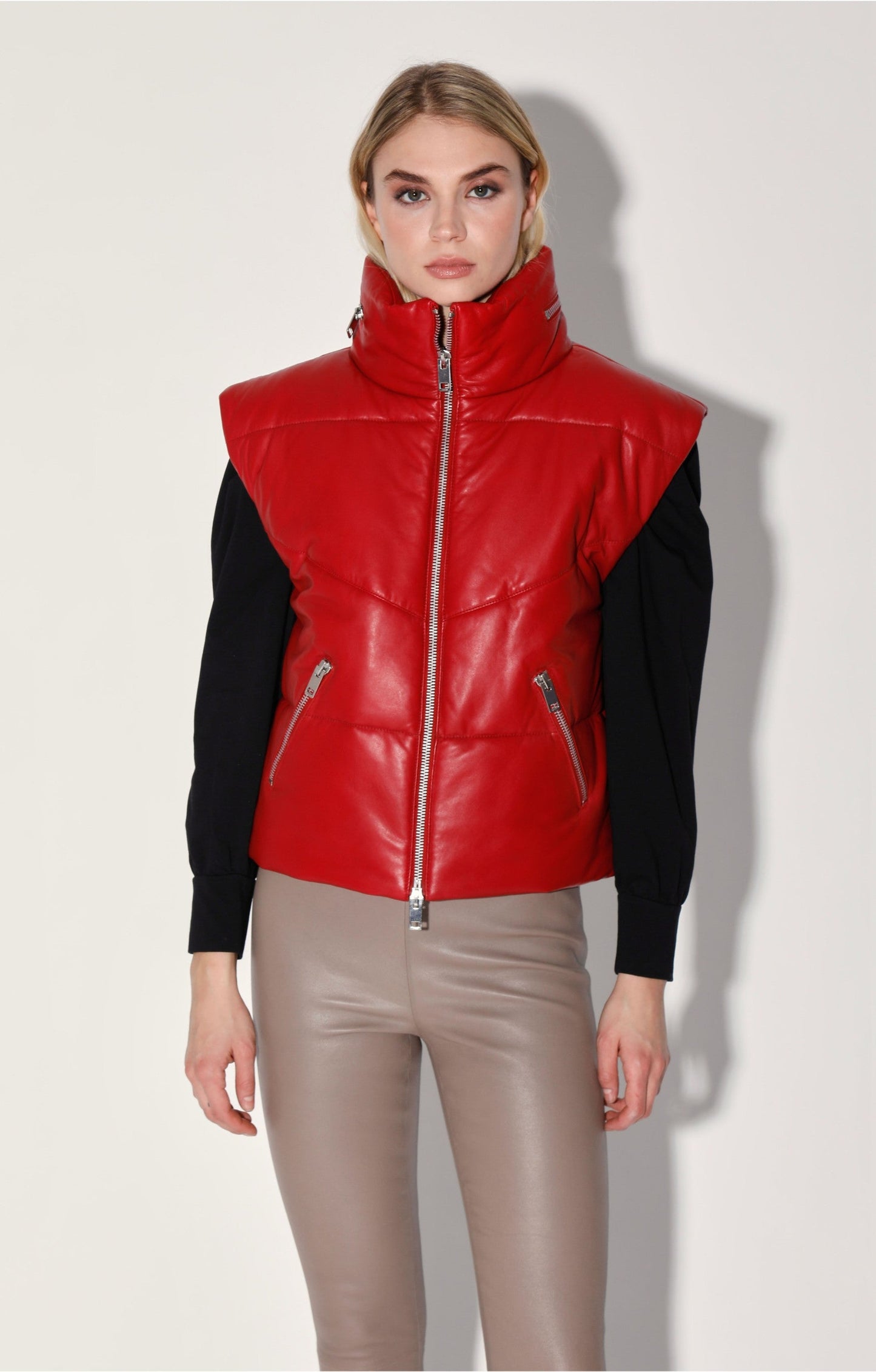 Landon Vest, Red - Puffer Leather by Walter Baker