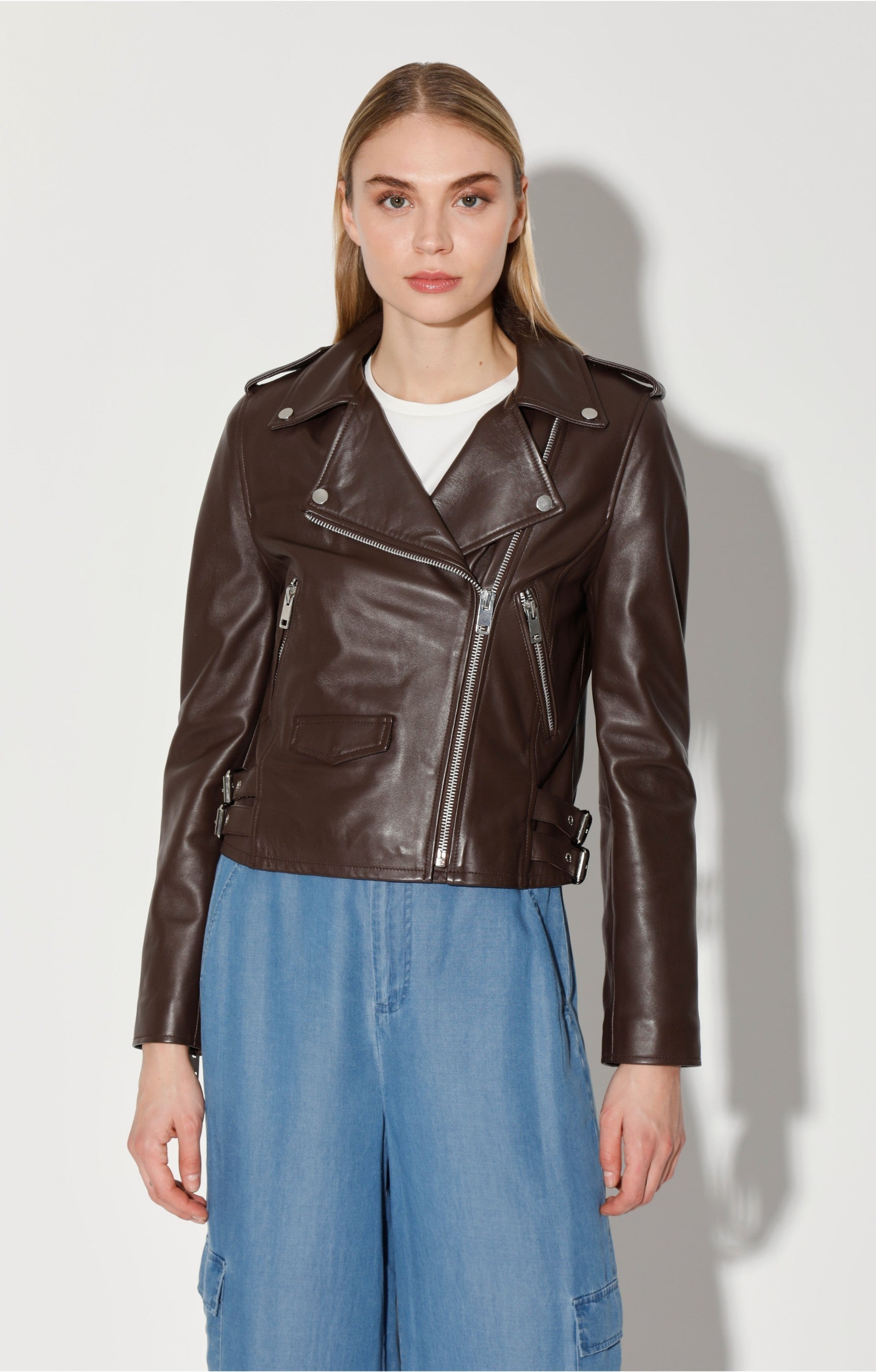 Liz Jacket, Mocha - Leather by Walter Baker