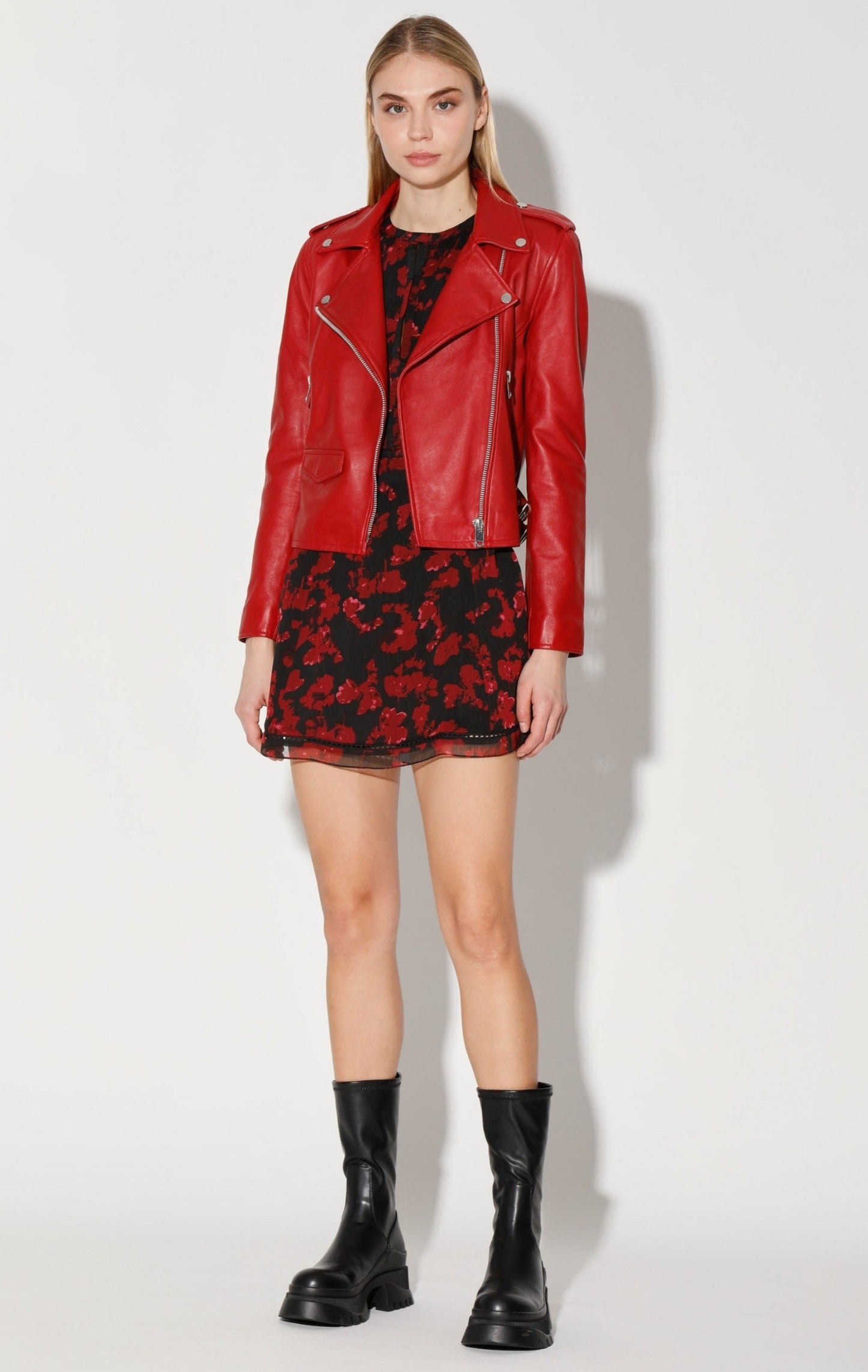 Liz Jacket, Red - Leather by Walter Baker