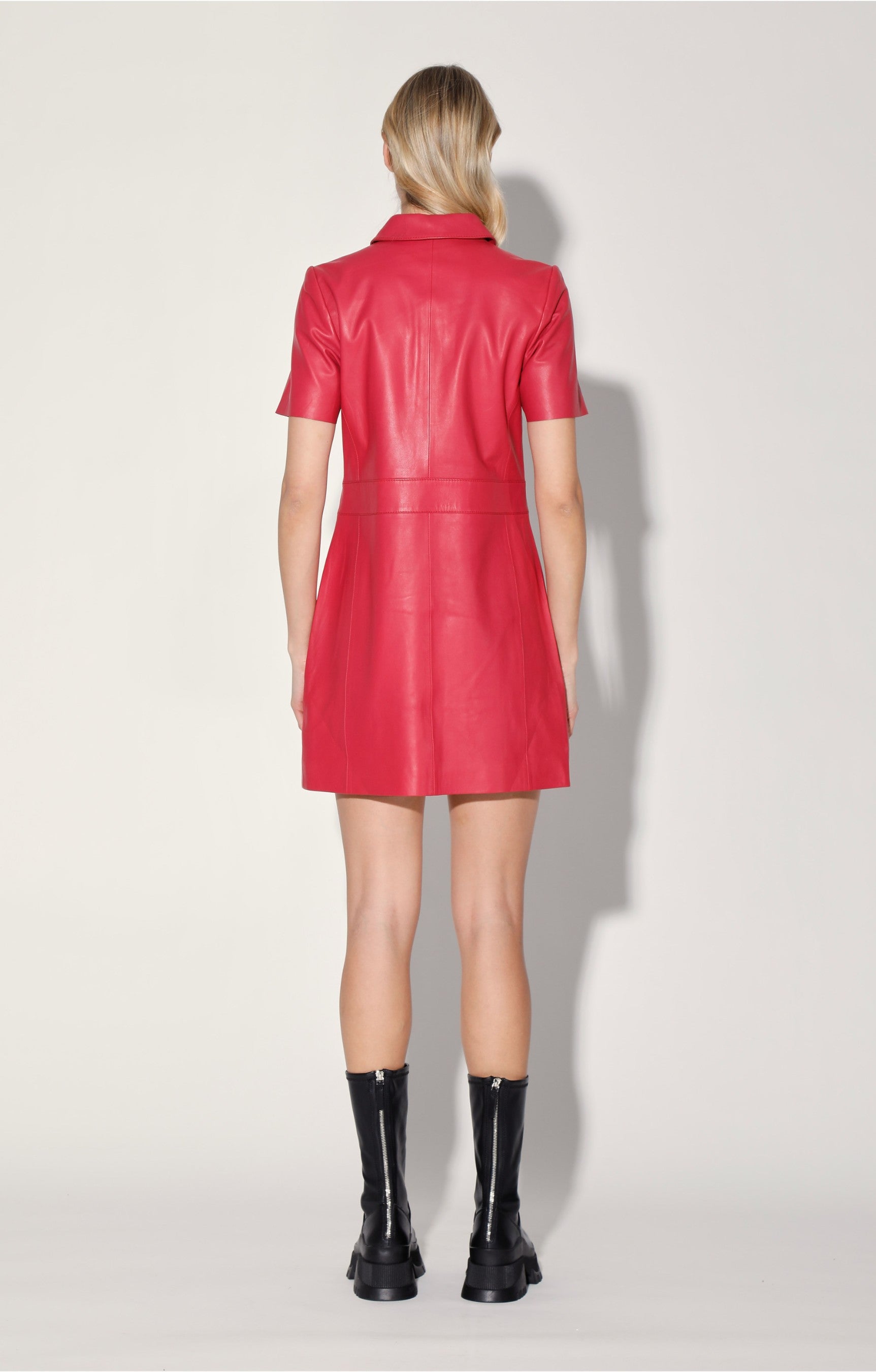 Finley Dress, Cerise - Leather by Walter Baker