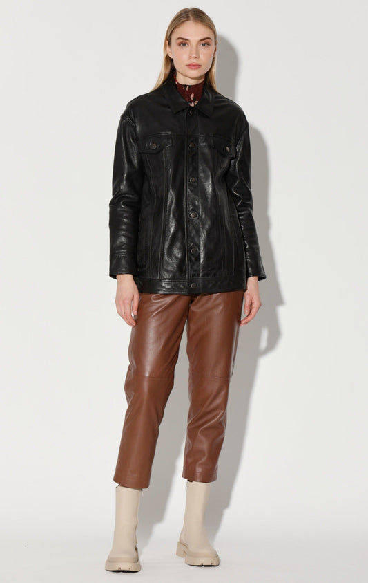 Sutton Jacket, Black - VT Wash Leather by Walter Baker