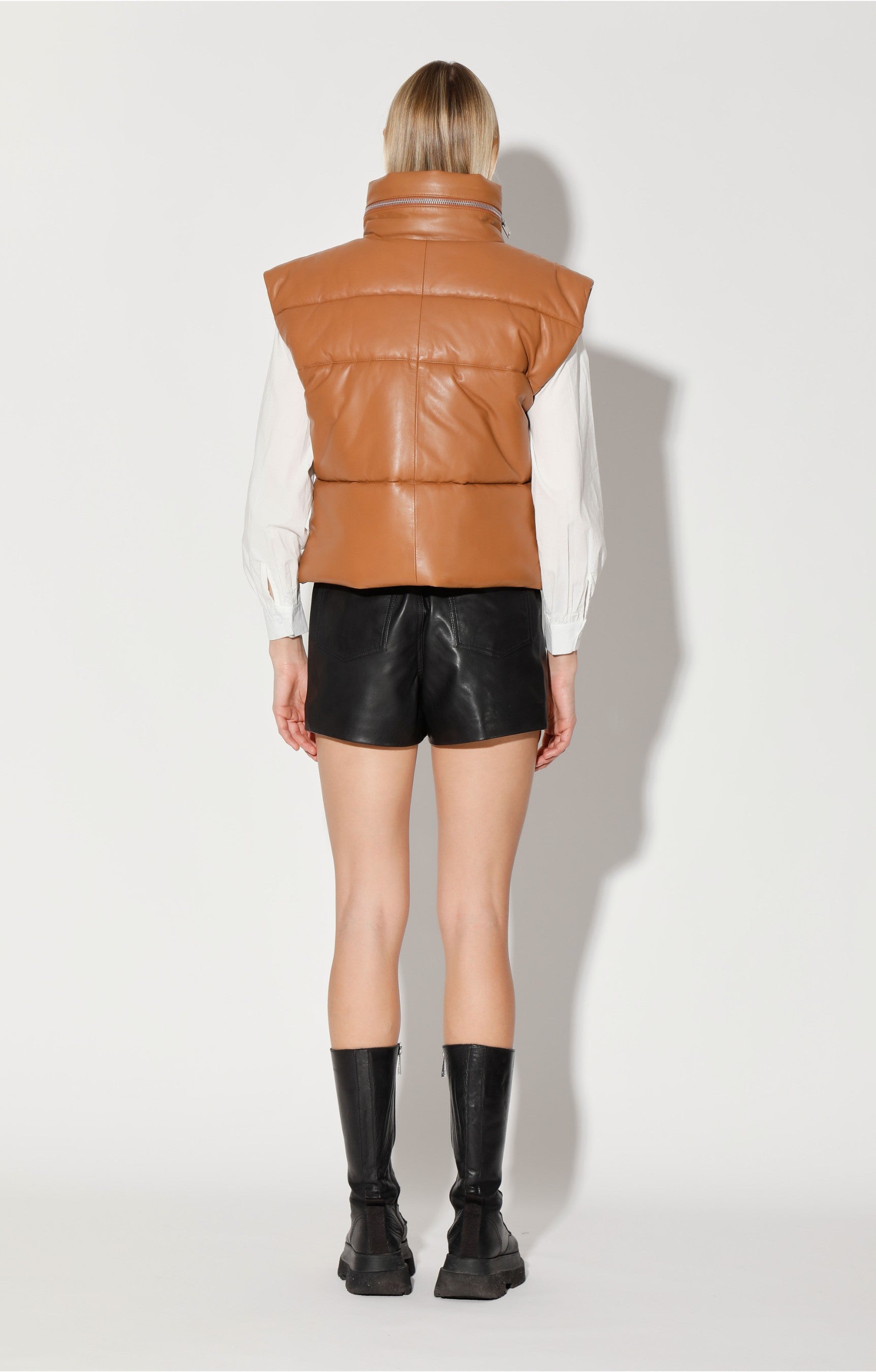 Landon Vest, Camel - Puffer Leather by Walter Baker