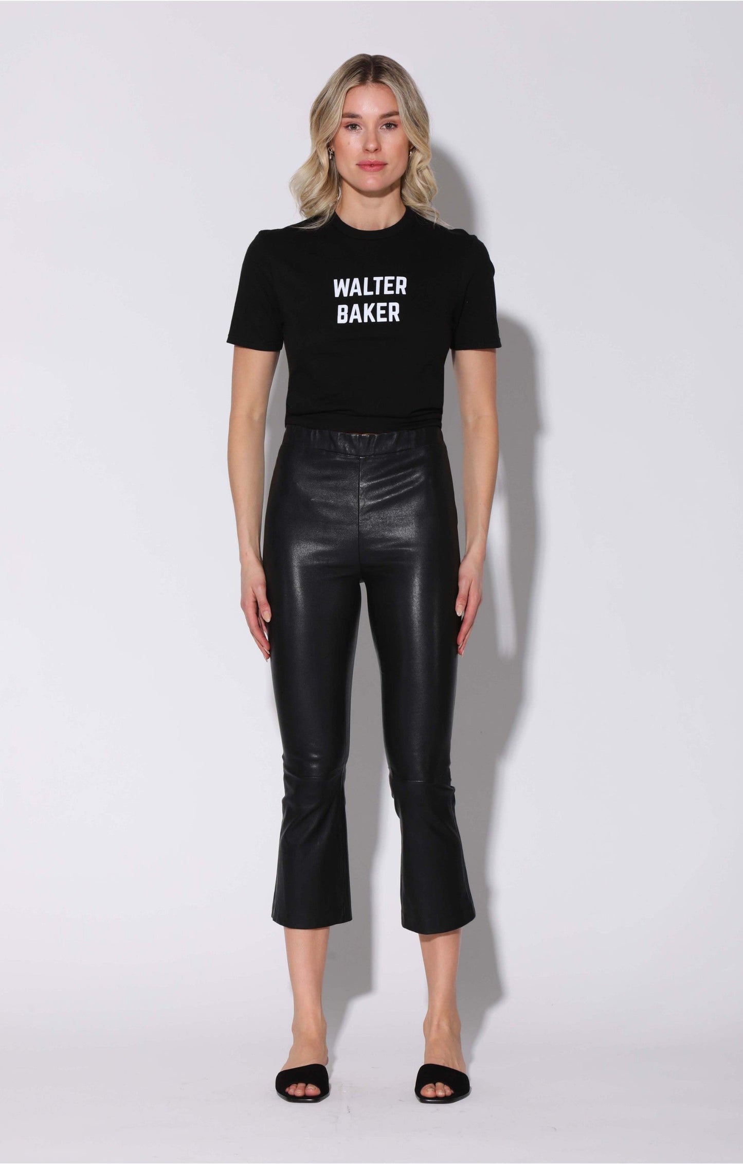 Lori Pant, Black - Stretch Leather by Walter Baker