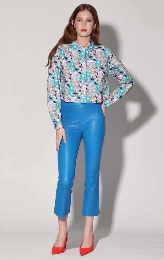 Lori Pant, Bright Blue - Stretch Leather by Walter Baker
