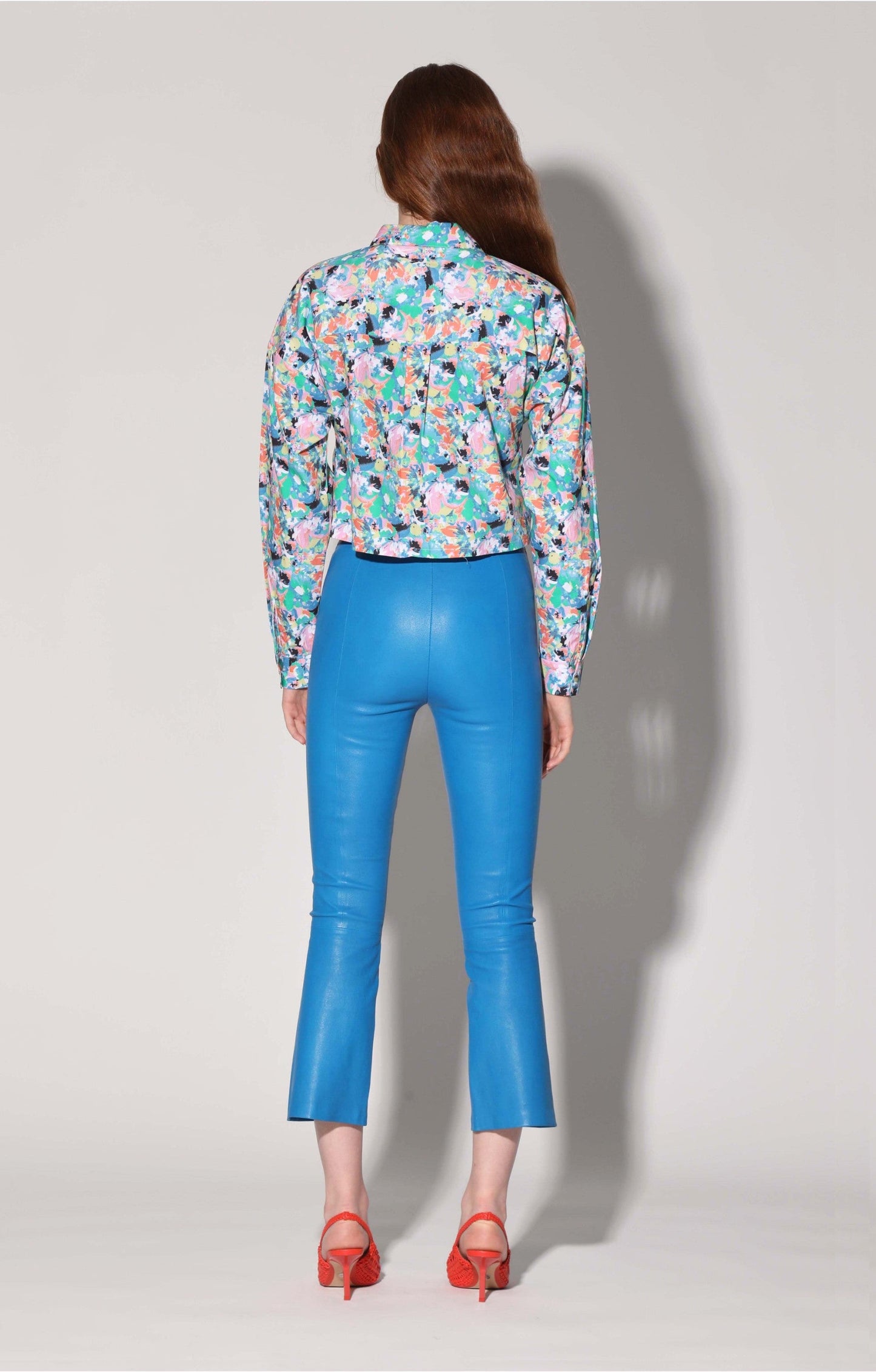Lori Pant, Bright Blue - Stretch Leather by Walter Baker