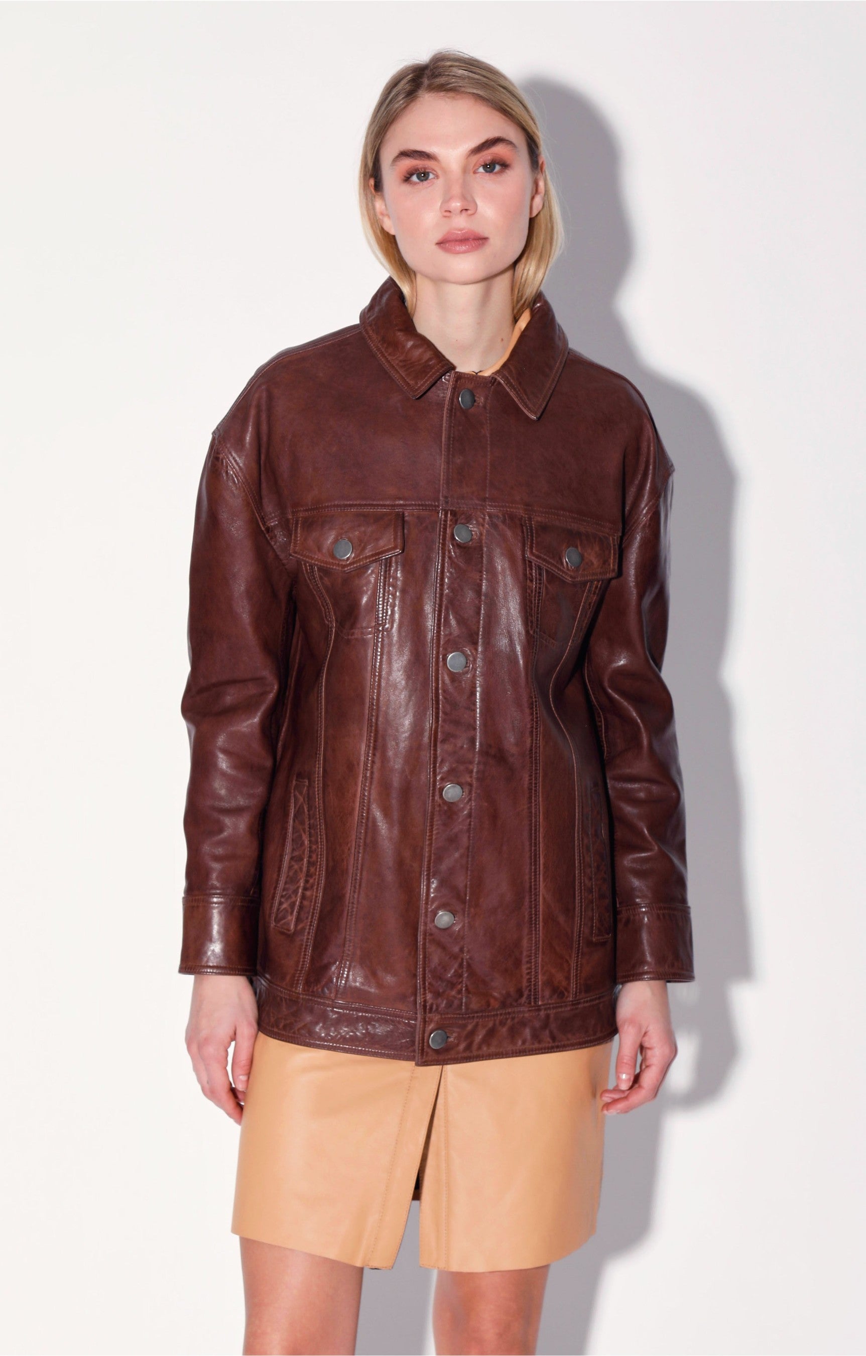 Sutton Jacket, Walnut - VT Wash Leather (Fall 2023) by Walter Baker