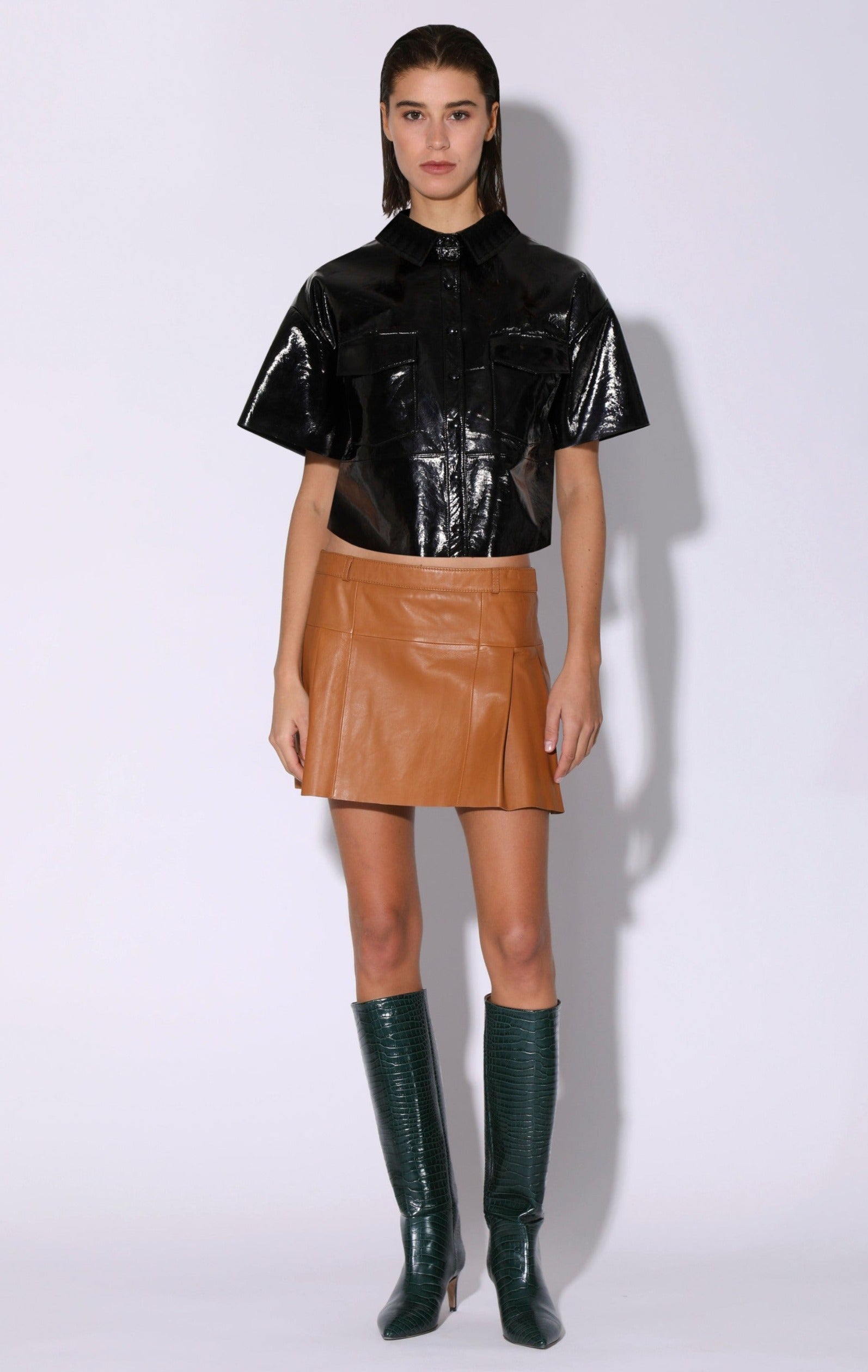 Dylan Top, Black - Patent Leather by Walter Baker