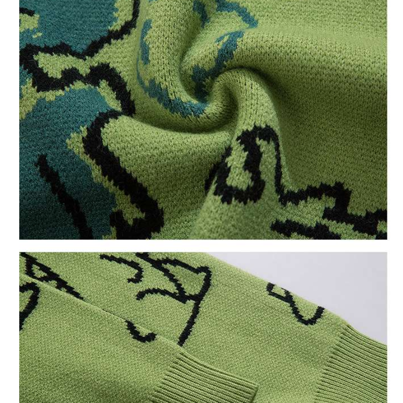 O-Neck Dinosaur Sweater