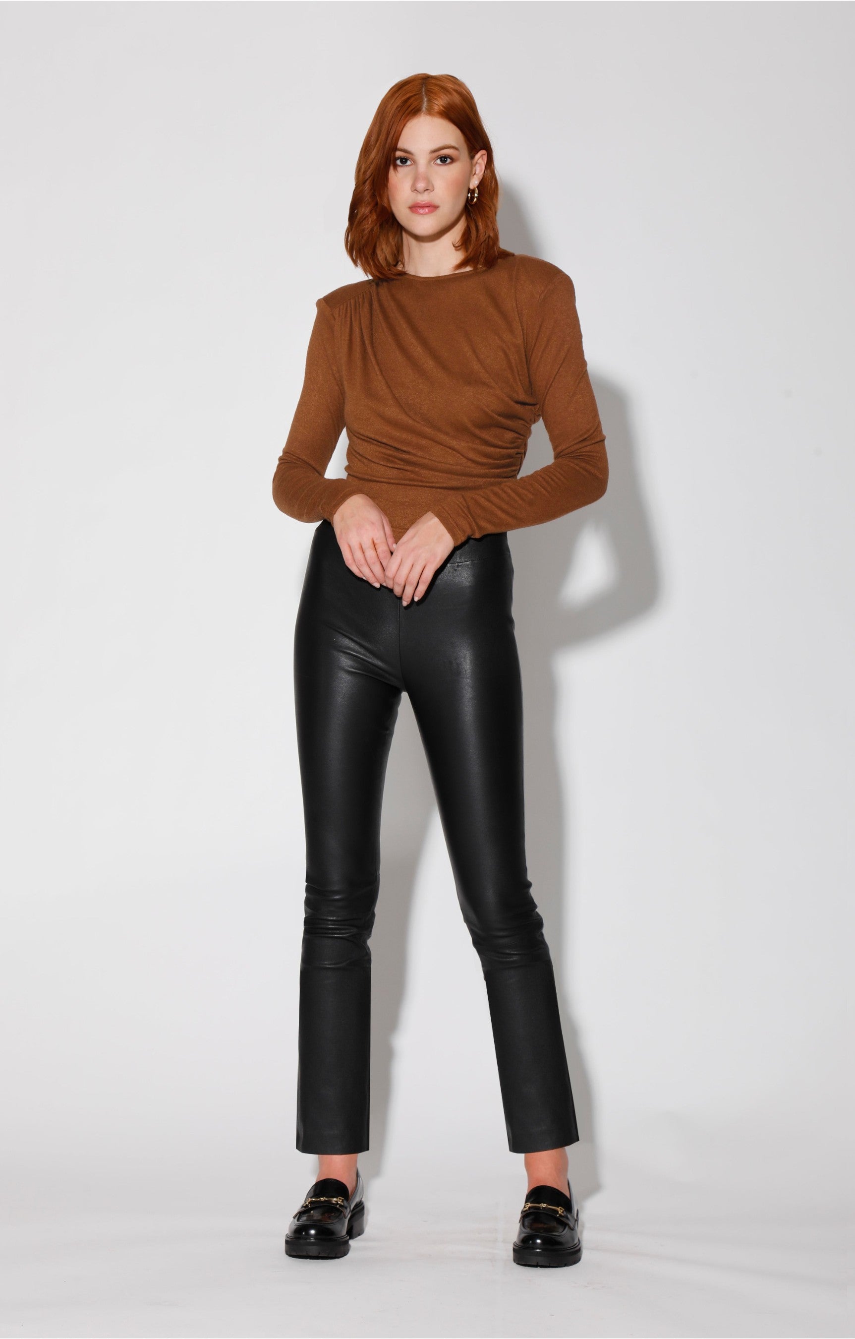 Karina Pant, Black - Stretch Leather by Walter Baker