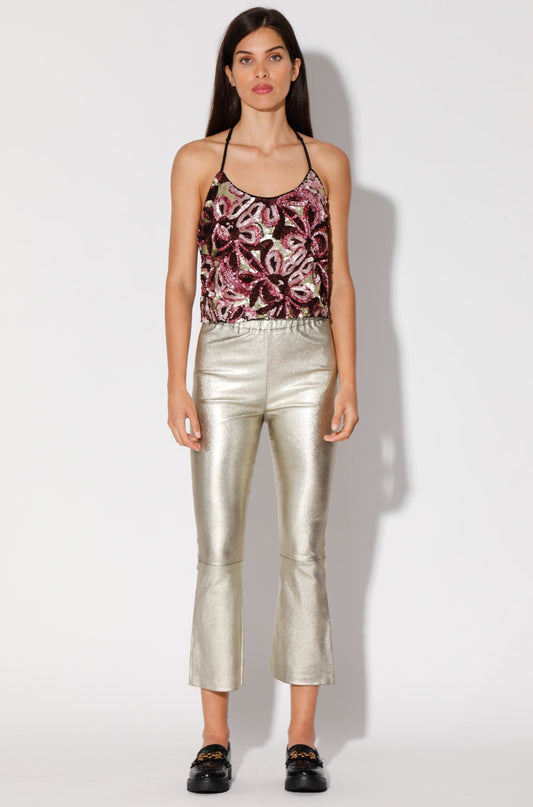 Lori Pant, Gold - Stretch Leather by Walter Baker
